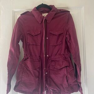 Loft| Utility Jacket| Burgundy| Size:Small